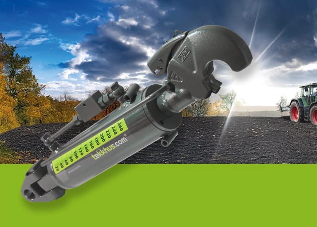 Hydraulische Oberlenker passend für Fendt in grauer Lackierung Hydraulischer-Oberlenker-Kategorie 3 mit Schlauchsatz tekkhus.com