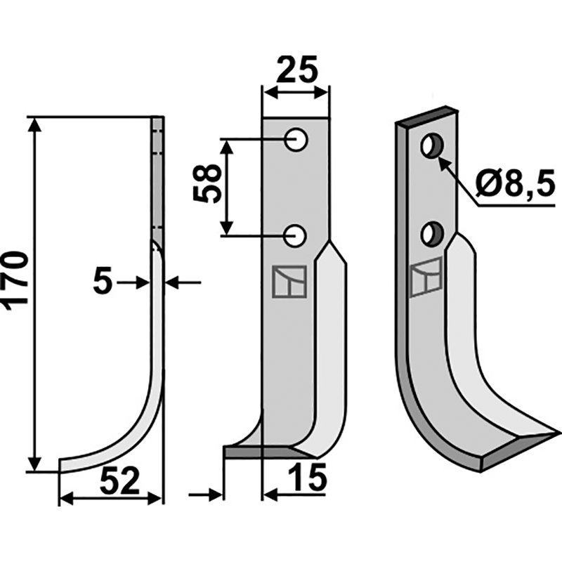 NIB-15L Fräsmesser, linke Ausführung Bertolini|Nibbi Bruno K3501780 Fräsmesser, linke Ausführung IHOF NIB-15L
