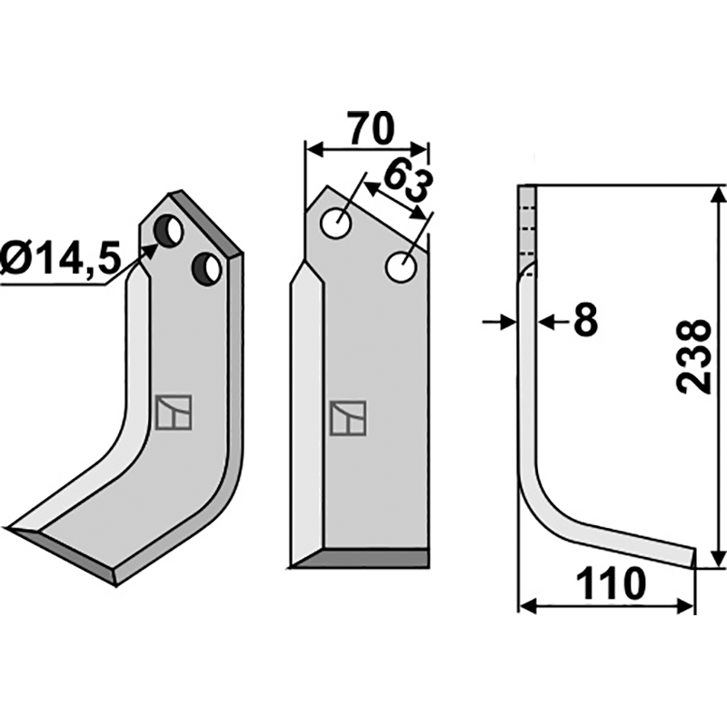 CEL-11R Fräsmesser, rechte Ausführung Celli 422516 Fräsmesser, rechte Ausführung IHOF CEL-11R