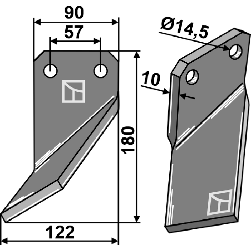 CEL-69L Fräsmesser, linke Ausführung Celli 422001 Fräsmesser, linke Ausführung IHOF CEL-69L