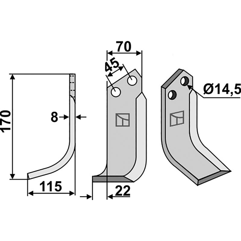 Maletti Fräsmesser, linke Ausführung IHOF MAL-12L