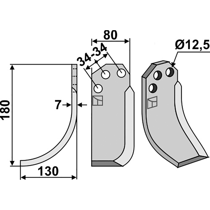 Agritalia|Carraro S.p.A. Fräsmesser, linke Ausführung IHOF CRR-02L