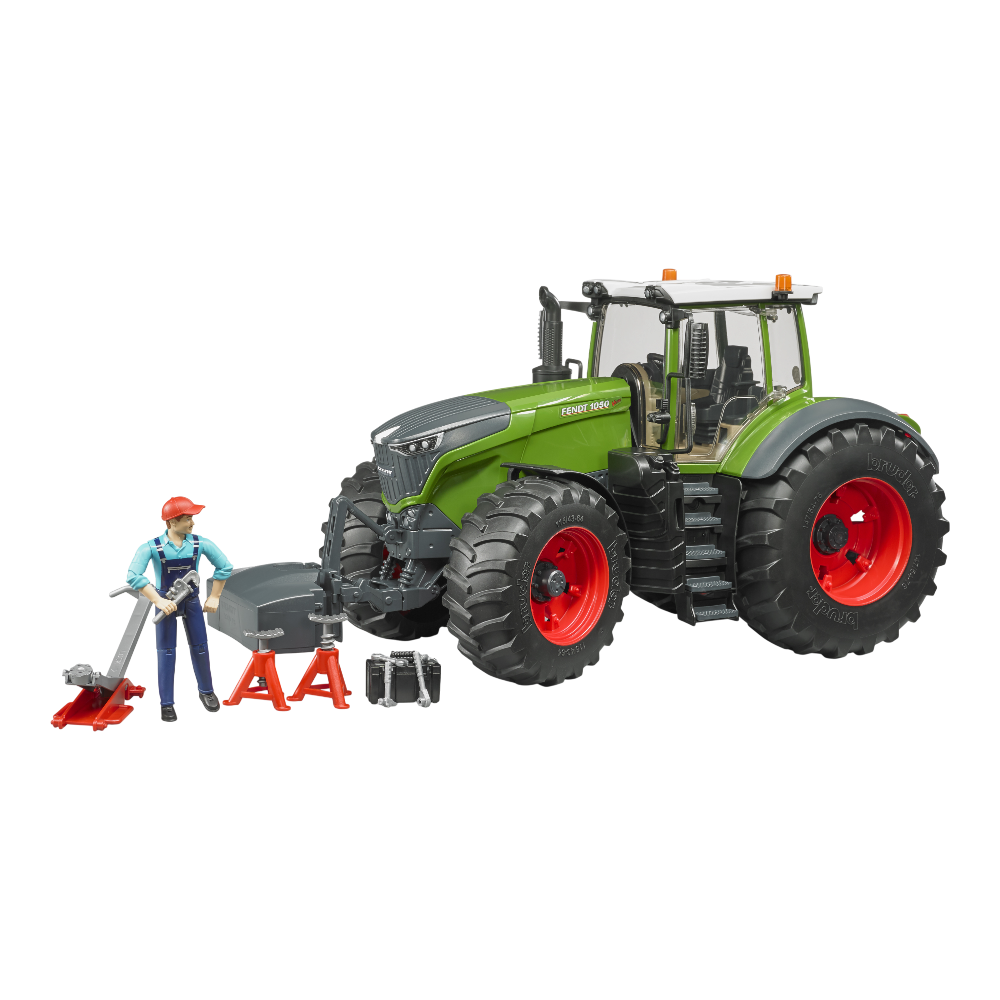 Bruder Fendt 1050 Vario mit Mechaniker und Werkstattausstattung - Cover Image