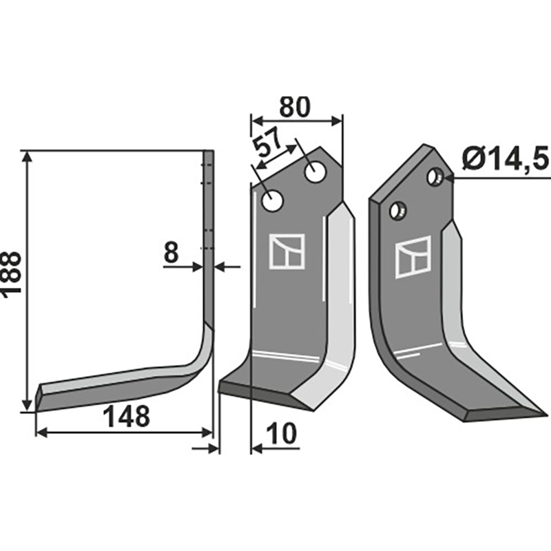 CEL-76L Fräsmesser, linke Ausführung Celli 722595 Fräsmesser, linke Ausführung IHOF CEL-76L