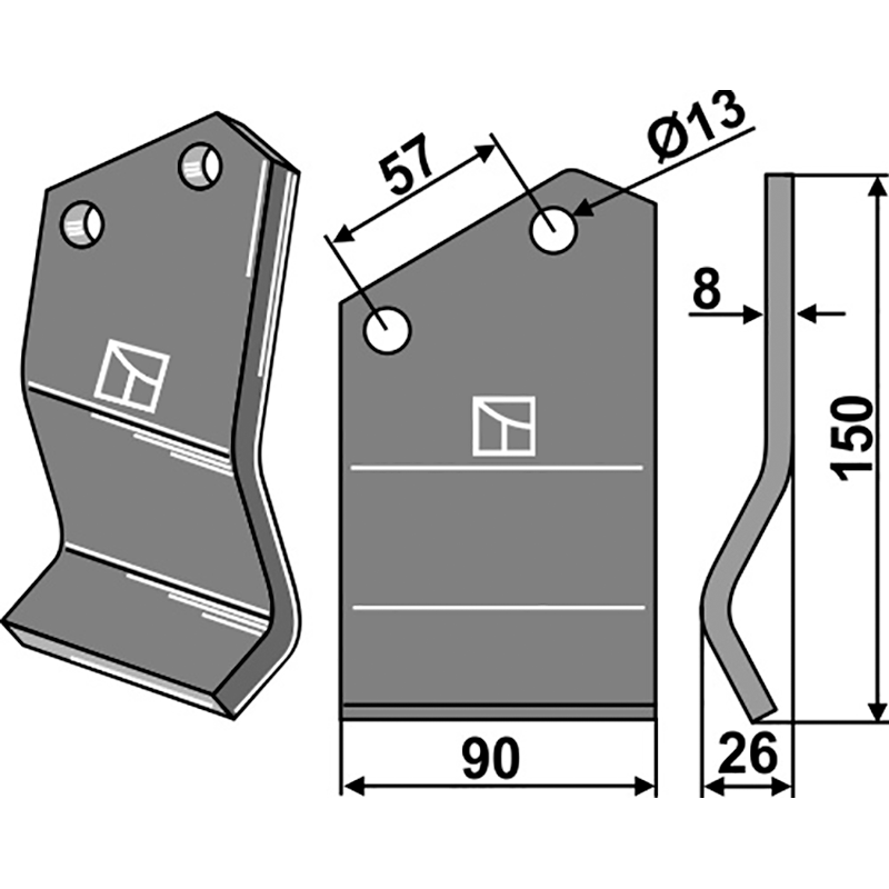 ROT-28 Rotorzinken Rotadairon 450.1005 Rotorzinken IHOF ROT-28