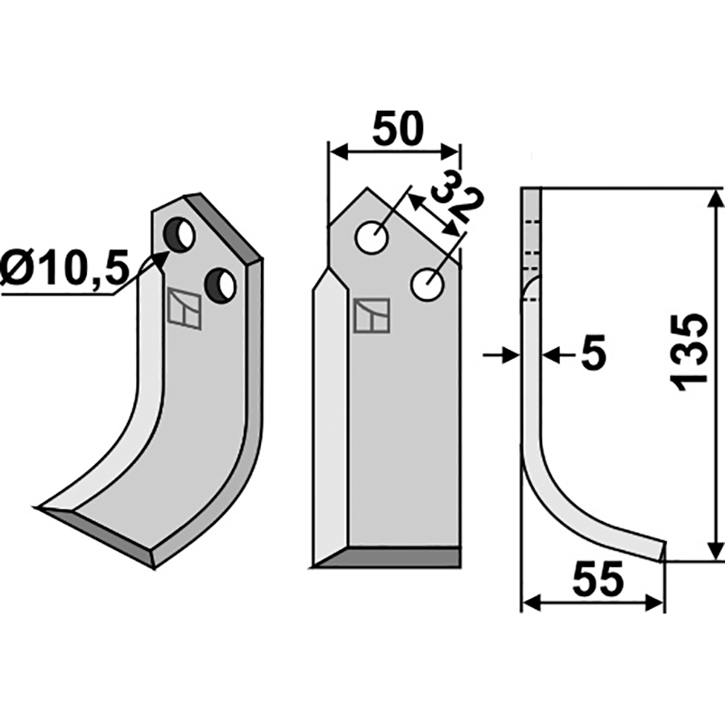 COM-02R Fräsmesser, rechte Ausführung Comeb P7/FP Fräsmesser, rechte Ausführung IHOF COM-02R