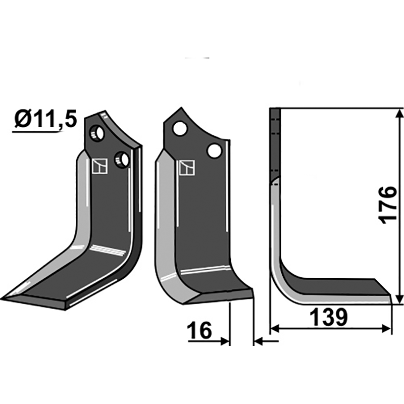 Agric Fräsmesser, rechte Ausführung IHOF AGRI-01R