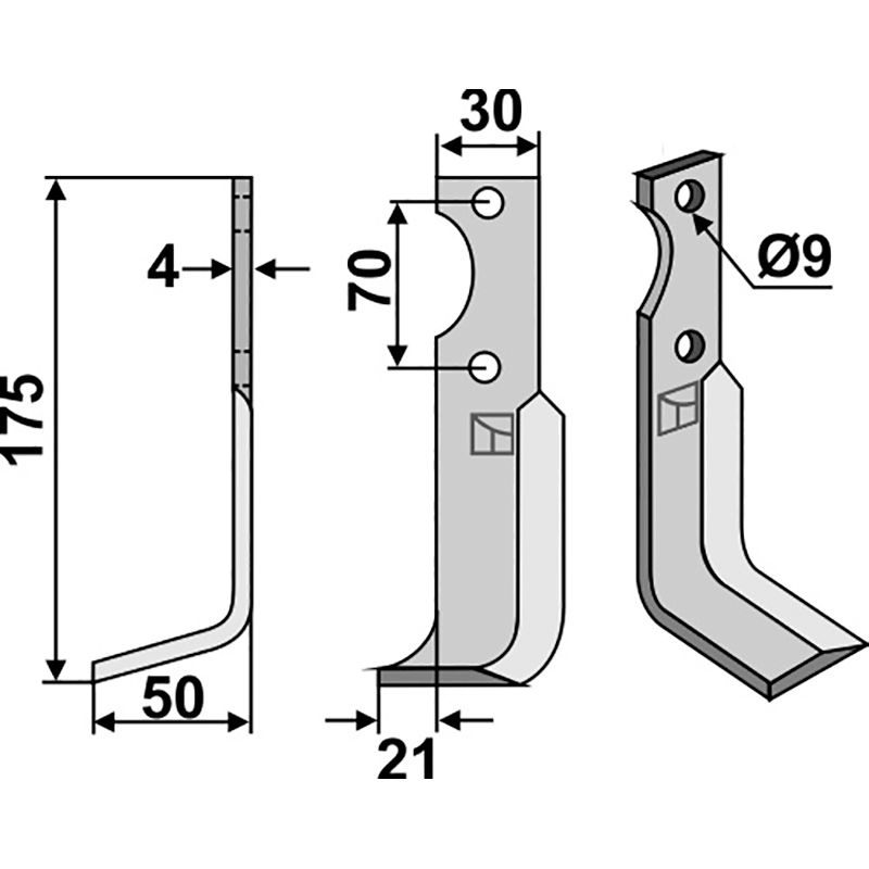 Agria NH17548 Fräsmesser, linke Ausführung IHOF AGR-05L