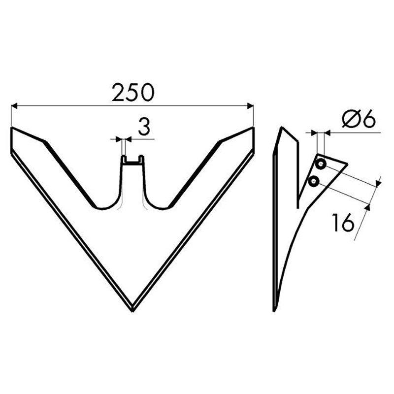 Gänsefussspitze 250X3,5 Rau-Schmotzer Hacktechnik Gänsefussspitze 250X3,5 Rau-Schmotzer