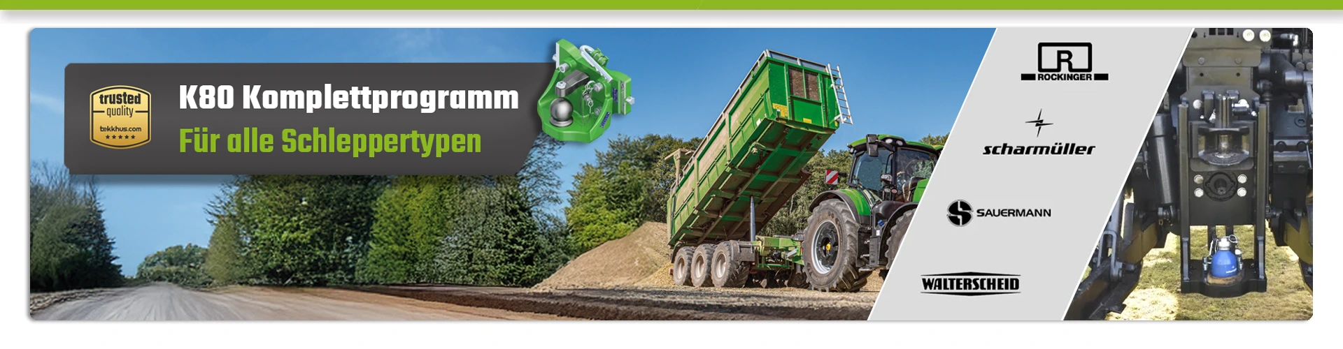 K80-Zugkugel Anhängekupplungen für alle Schleppertypen K80-Zugkugel Anhängekupplungen Sauermann Scharmüller Rockinger