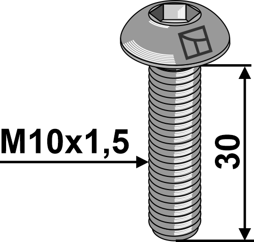 Flachrundschraube M10x1,5x30 mit Innensechskant