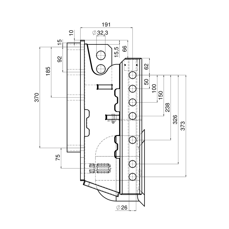 Anhängebock Scharmüller MB-Trac 1100 bis 1800 330mm Anhängebock Lagerbock Scharmüller für MB-Trac BR 442 1100 bis 1800 330mm