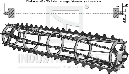Industriehof Scherenbostel | Krümlerwalzen mit Welle Ø25 - 1360mm (312-310-1360)