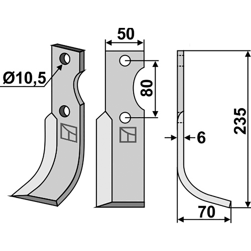 BEN-16R Fräsmesser, rechte Ausführung Benassi RL95/12(12-7) - 6CM020 Fräsmesser, rechte Ausführung IHOF BEN-16R