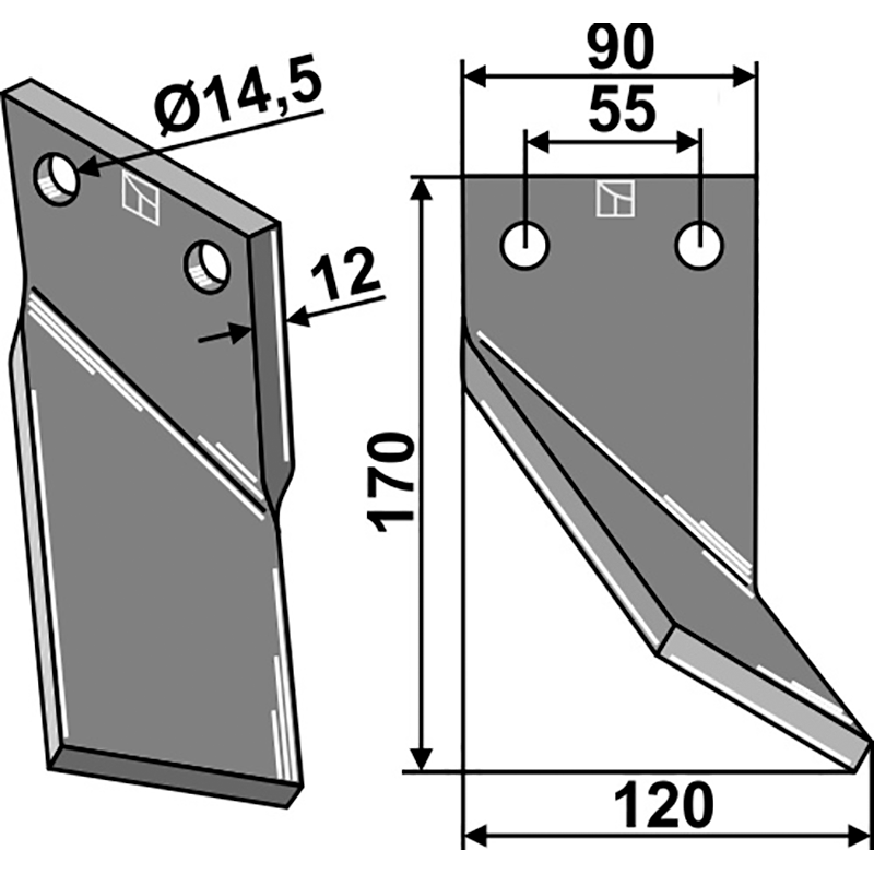 Ortiflor 344002 Rotorzinken, rechte Ausführung IHOF OTF-01R