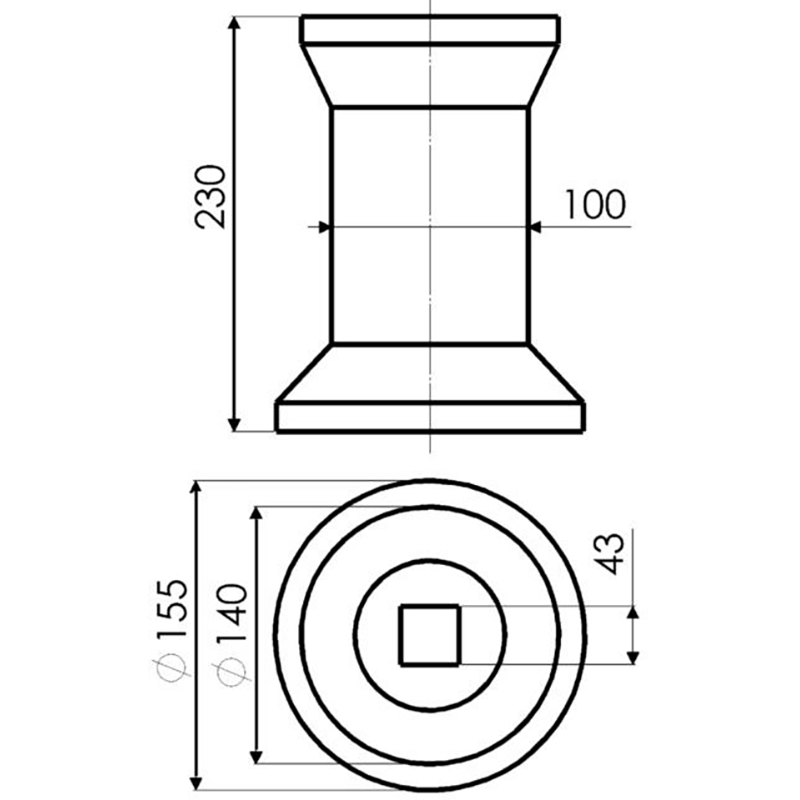 Bodenbearbeitung Scheibeneggen Zubehör ZWISCHENSPULE LÄNGE 230MM VIERKANT 41