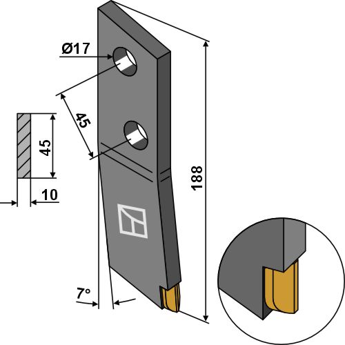 Schraubzinken - links - Hartmetall |101.ext-1194 Schraubzinken - links - Hartmetall (101.ext-1194)