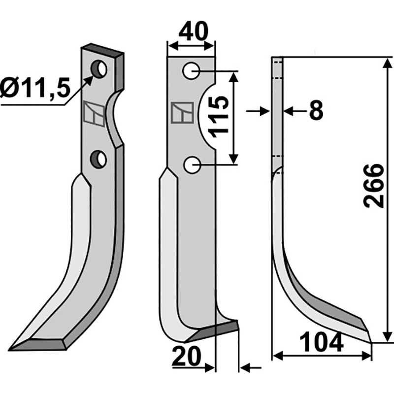KUH-21R Fräsmesser, rechte Ausführung Kuhn 520061 Fräsmesser, rechte Ausführung IHOF KUH-21R