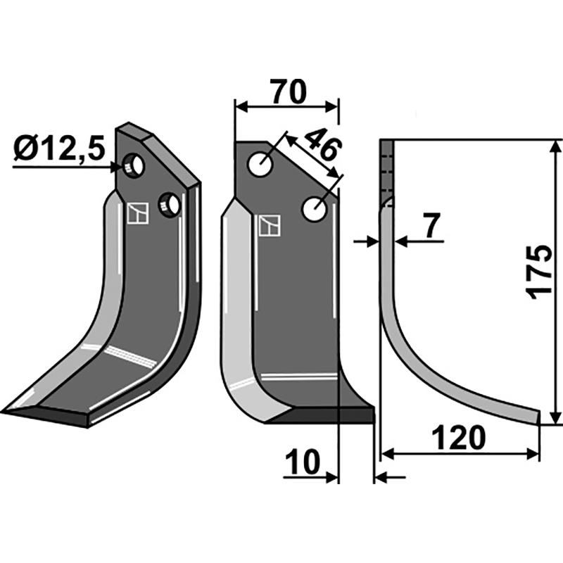 FRG-04R Fräsmesser, rechte Ausführung Forigo-Roteritalia F2095010D Fräsmesser, rechte Ausführung IHOF FRG-04R