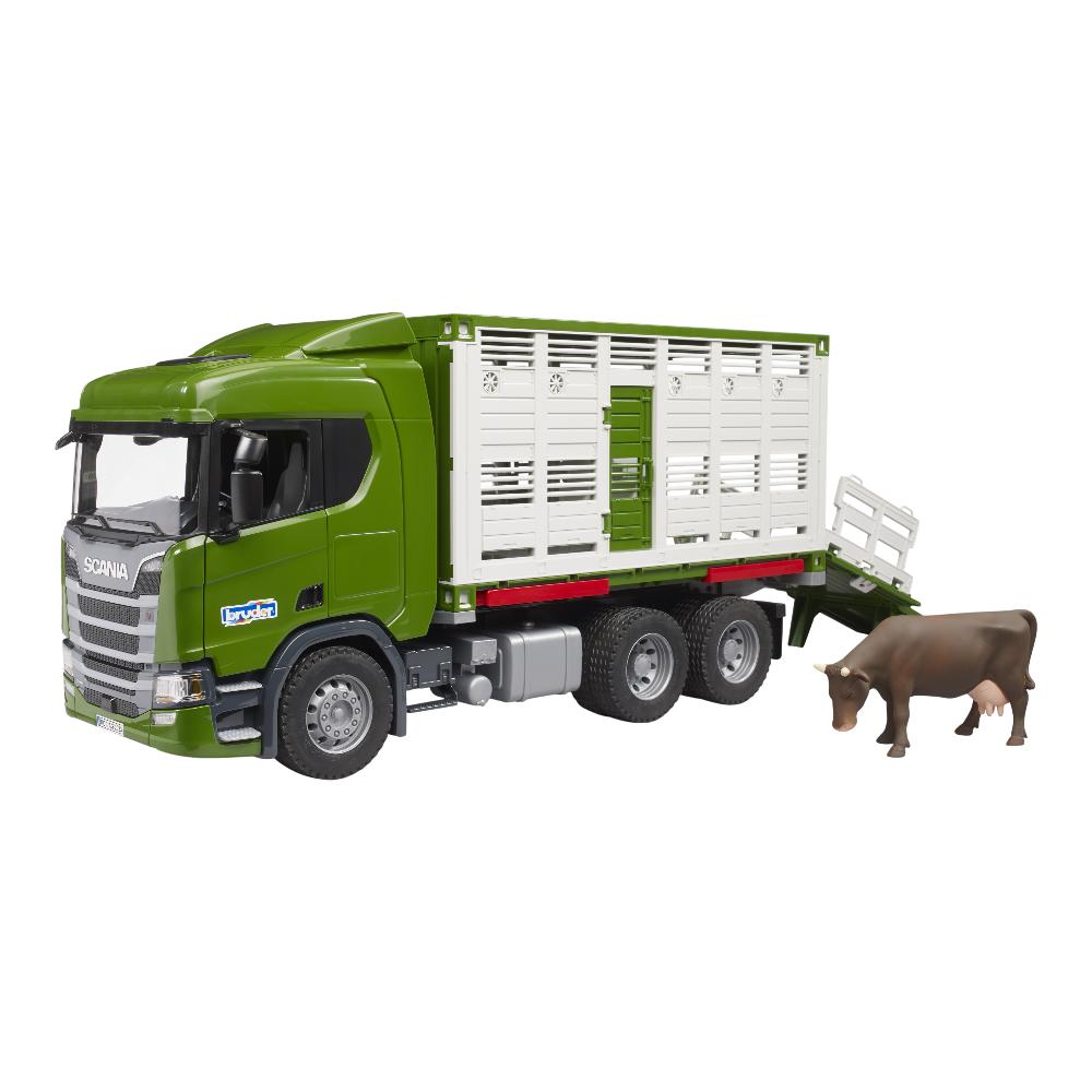 Bruder Scania Super 560R Tiertransport-LKW mit 1 Rind Bruder Scania Super 560R Tiertransport-LKW mit 1 Rind - Cover Image