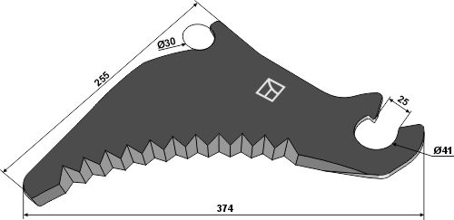 Quaderballenmesser 374mm