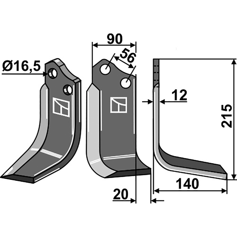 Maschio/Gaspardo Fräsmesser, rechte Ausführung IHOF MAS-23R