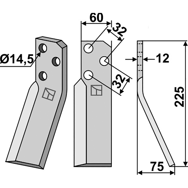 REN-04R Rotorzinken, rechte Ausführung Renter L.M.T. RTG Rotorzinken, rechte Ausführung IHOF REN-04R