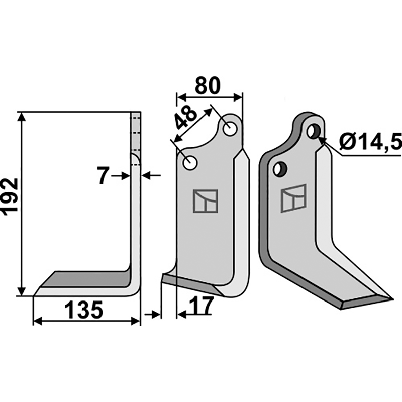 MAS-38L Fräsmesser, linke Ausführung Maschio/Gaspardo 29100408 Fräsmesser, linke Ausführung IHOF MAS-38L