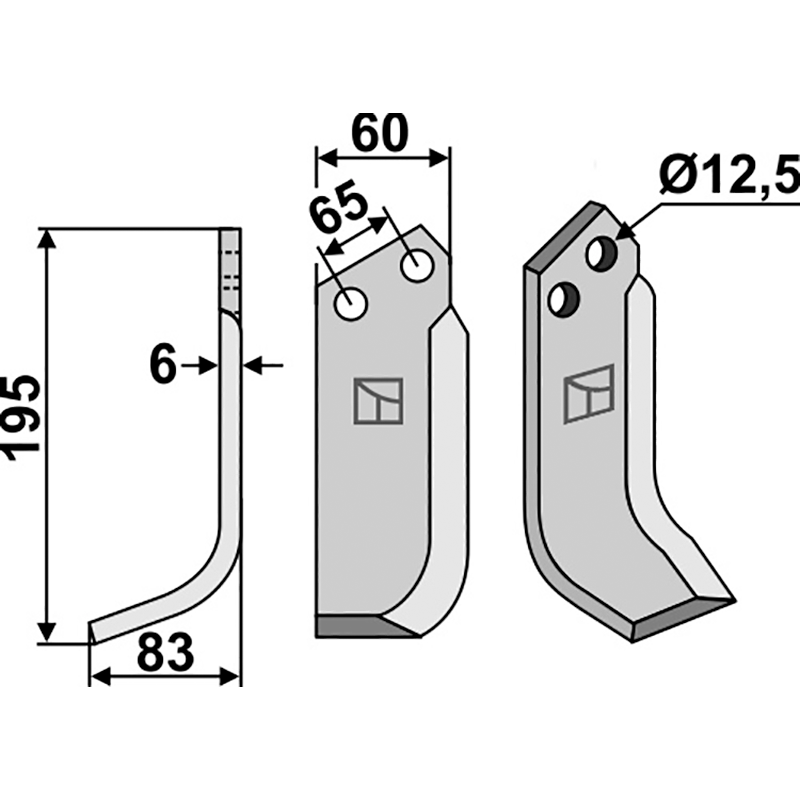 MAS-12L Fräsmesser, linke Ausführung Maschio/Gaspardo 00566153 Fräsmesser, linke Ausführung IHOF MAS-12L
