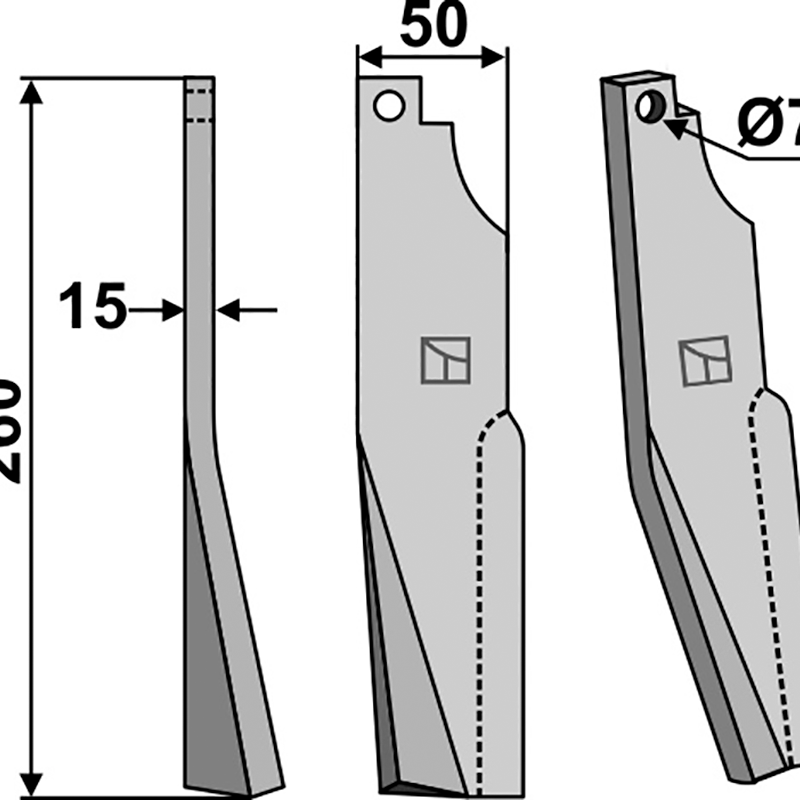 Kuhn K1601460 Rotorzinken, linke Ausführung IHOF KUH-76L