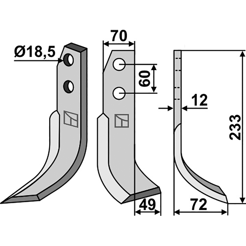 Kuhn 523220 Fräsmesser, rechte Ausführung IHOF KUH-45R