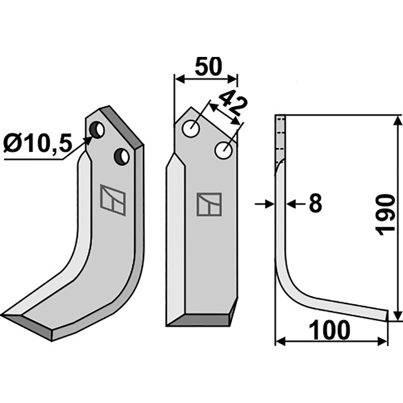 NIB-10R Fräsmesser, rechte Ausführung Nibbi Bruno Fräsmesser, rechte Ausführung IHOF NIB-10R