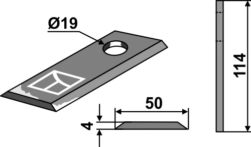 Rotorklinge 114x50mm passend für Kverneland Rotorklinge 114x50mm passend für Kverneland