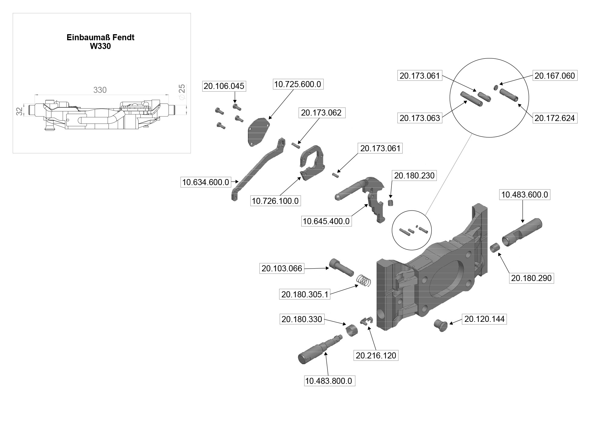 Scharmüller Zugmaul Bauart W330 Scharmüller Zugmaul Bauart W330 Explosionszeichnung