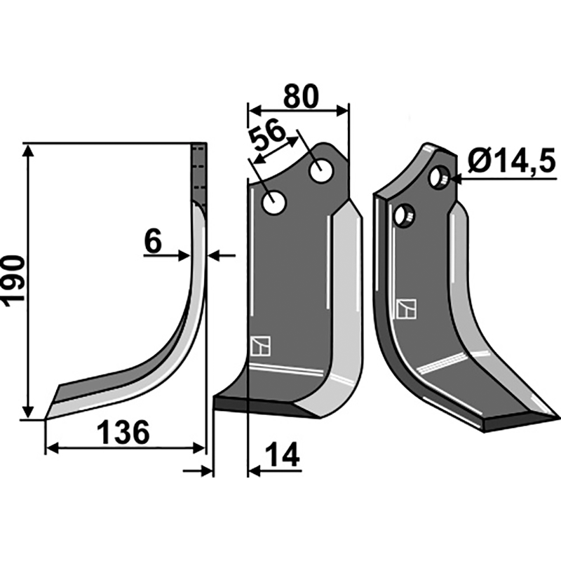 Muratori 12013801 Fräsmesser, linke Ausführung IHOF MUR-17L