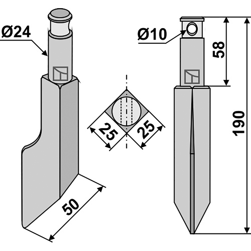 RH55A Rotorzinken Maschio/Gaspardo|Rau 2810047404 Rotorzinken IHOF RH55A