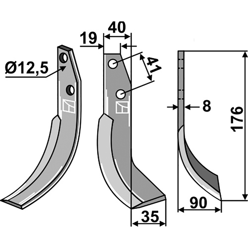OMM-01R Fräsmesser, rechte Ausführung Bertolini|Ommas BM12 - 412|FS M/5 Fräsmesser, rechte Ausführung IHOF OMM-01R