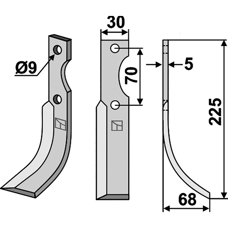 HON-02R Fräsmesser, rechte Ausführung Honda F600/80 Fräsmesser, rechte Ausführung IHOF HON-02R