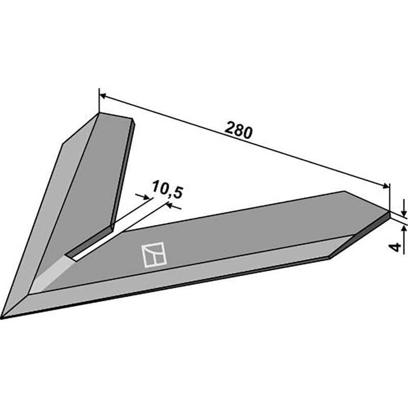 Landwirtschaft Bodenbearbeitung Grubber Schare & Leitbleche Hackschar 280mm Steketee Grubber Schare & Leitbleche Hackschar 280mm Steketee