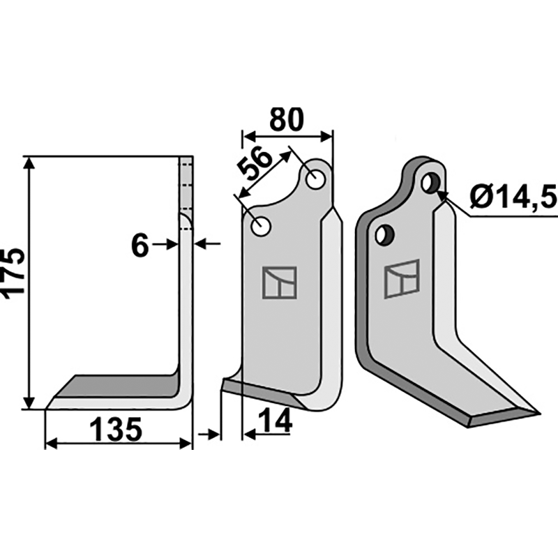MAS-11L Fräsmesser, linke Ausführung Maschio/Gaspardo 02108431 Fräsmesser, linke Ausführung IHOF MAS-11L