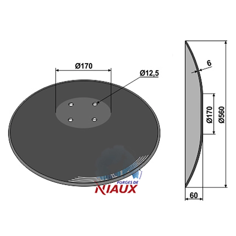 Landwirtschaft Bodenbearbeitung Scheibeneggen Scheibe mit flachem Ansatz glatt Niaux