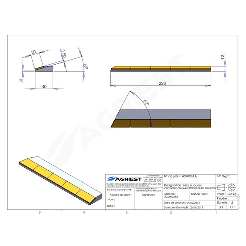 Flach Anschweissteil Anlage 225X40X12 Abgeschrägt Hartmetall Grubber Anschweißteile Flach Anschweissteil Anlage 225X40X12 Abgeschrägt Hartmetall