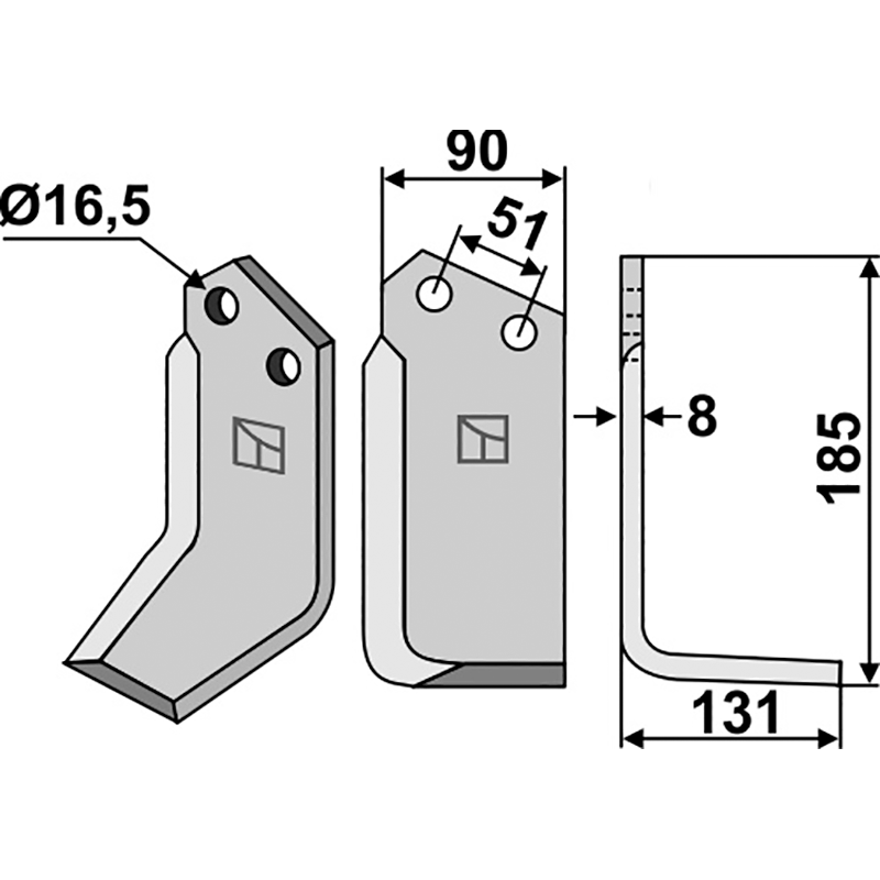 HOW-21R Fräsmesser, rechte Ausführung Howard 9863 Fräsmesser, rechte Ausführung IHOF HOW-21R