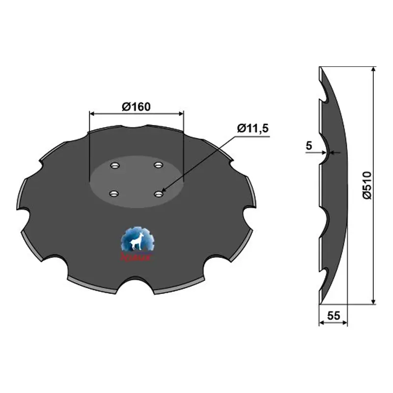 Tellerscheibe passend für Amazone Catros 510 mm Tellerscheibe passend für Amazone Catros Scheibenegge mit 510 mm