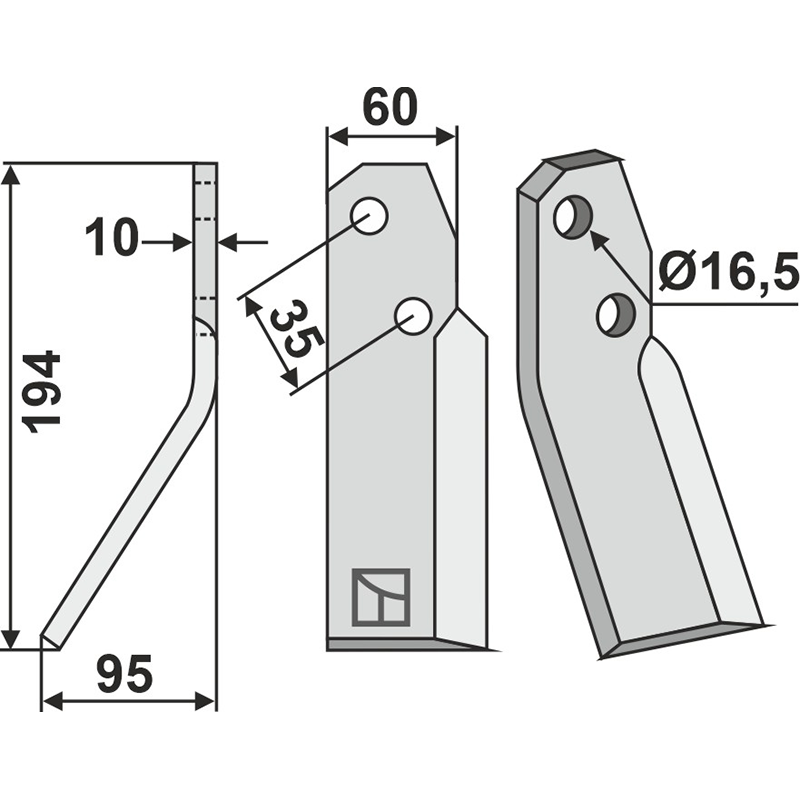 FLN-01L Rotorzinken, linke Ausführung Falconero Rotorzinken, linke Ausführung IHOF FLN-01L