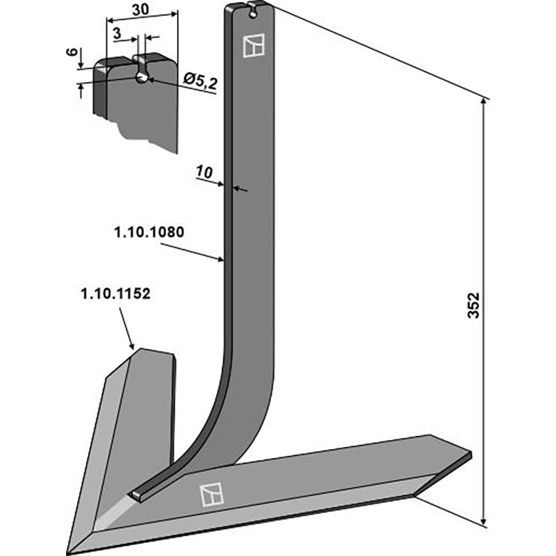Landwirtschaft Bodenbearbeitung Grubber Schare & Leitbleche Stiel mit Schar 360mm Steketee Landwirtschaft Bodenbearbeitung Grubber Schare & Leitbleche Stiel mit Schar 360mm Steketee