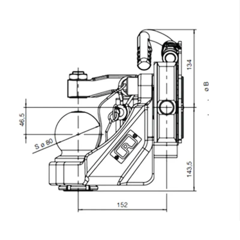 K80 Zugkugel Rockinger RO825X3009 330mm 4000kg AGCO grau K80 Zugkugel Rockinger RO825X3009 330mm 4000kg AGCO grau