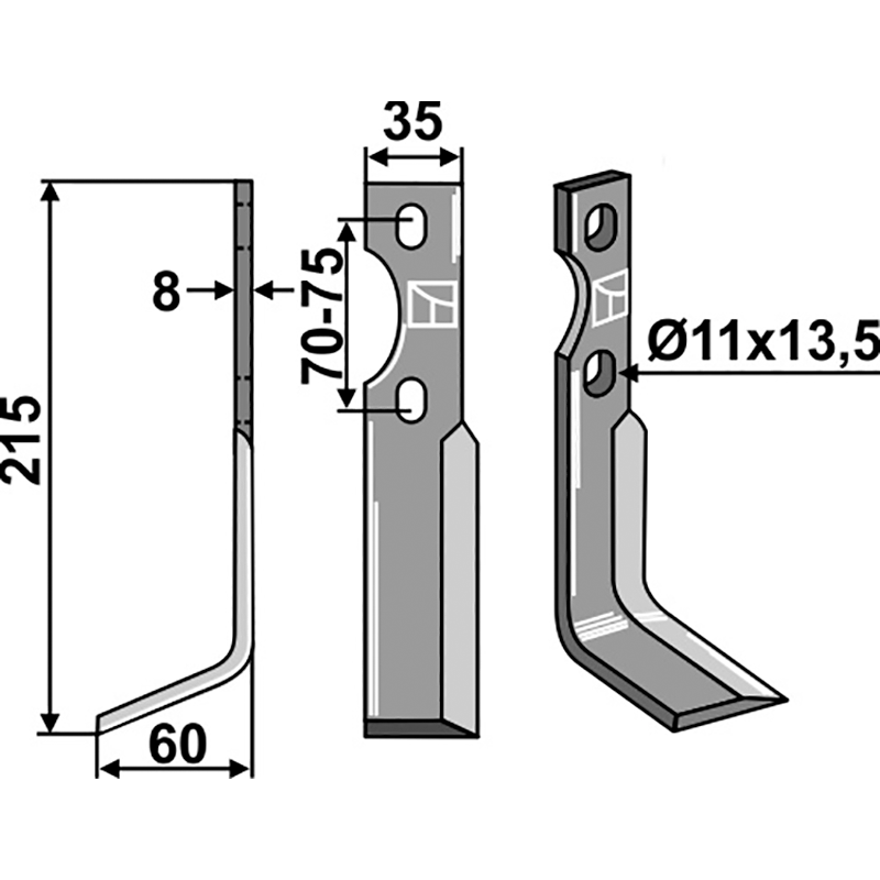 IND-483L Rotorzinken, linke Ausführung Simon Rotorzinken, linke Ausführung IHOF IND-483L