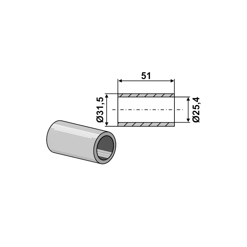IHOF Reduzierbuchse für Oberlenker-Fanghaken-Kugeln Kat 3-2 / 25,4 - 31,5 mm verzinkt IHOF Reduzierbuchse für Oberlenker-Fanghaken-Kugeln Kat 3-2 / 25,4 - 31,5 mm verzinkt (658-25)