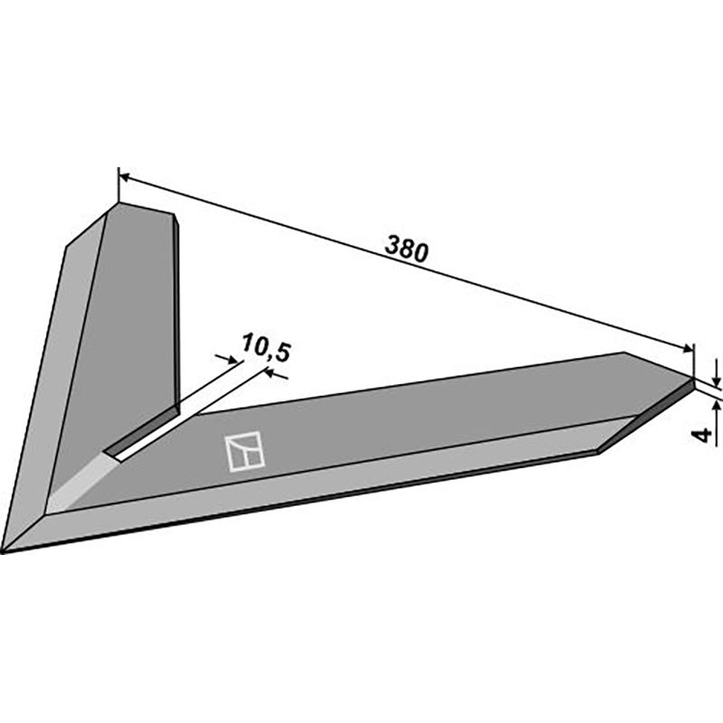 Landwirtschaft Bodenbearbeitung Grubber Schare & Leitbleche Hackschar 380mm Steketee Grubber Schare & Leitbleche Hackschar 380mm Steketee